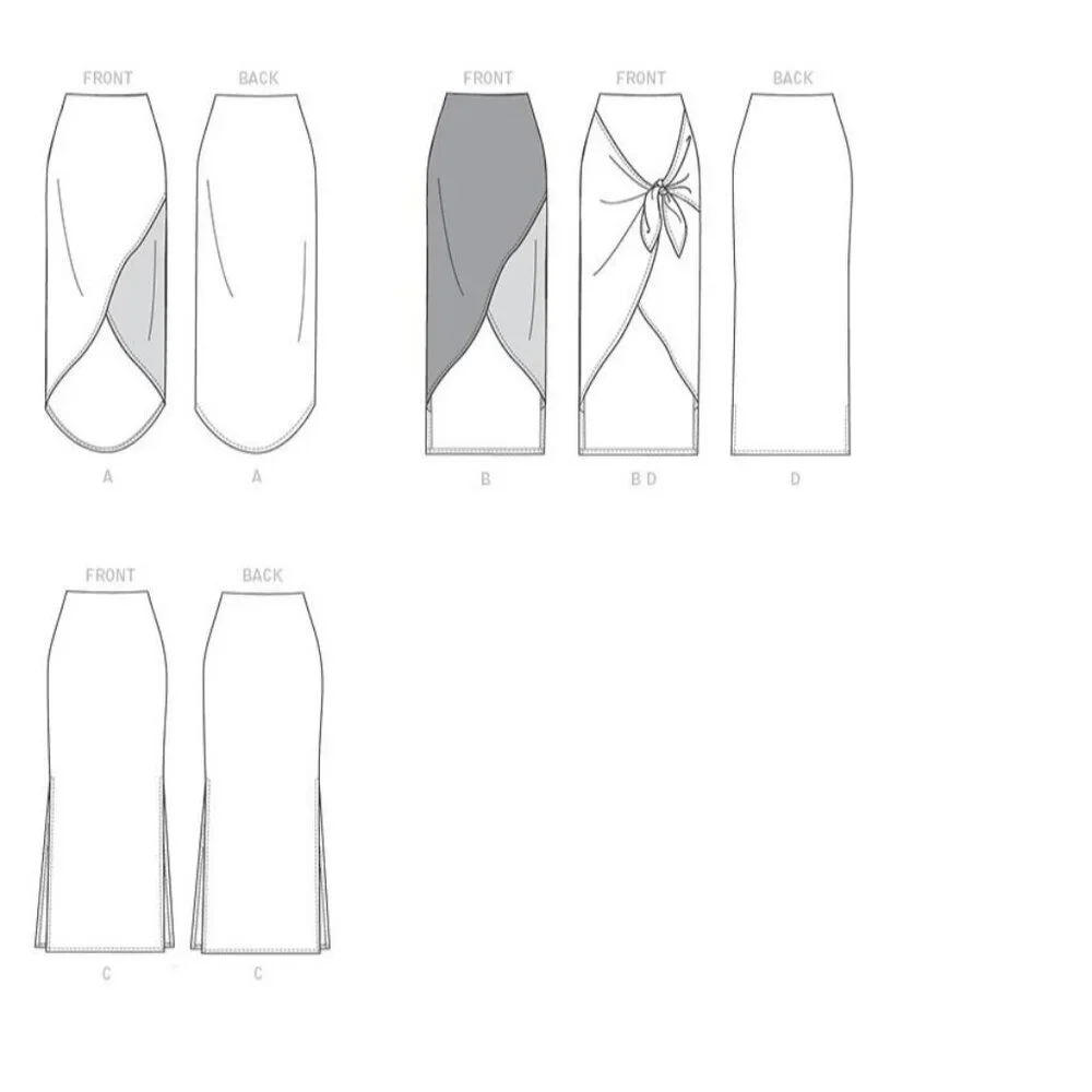 McCalls Sewing Pattern‎ 7393 MP224 Skirt Bias Close Fit Misses Size XS-MED